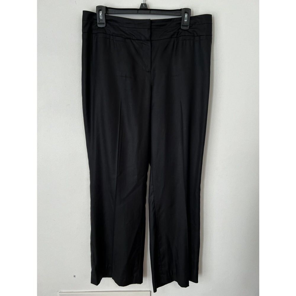 Talbots Collection Womens Dress Career Pants Black High Rise Solid Silk Blend 12 - Picture 1 of 7